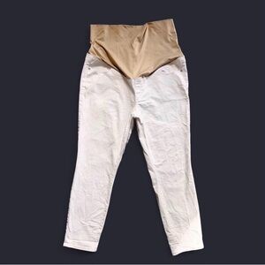 LOFT Petite White Full Panel Maternity Slim Pants - 16PM